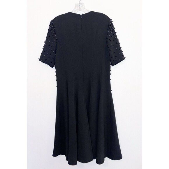 Rickie Freeman Teri Jon Black Beaded Fit And Flare Dress Size 6 - Picture 1 of 7